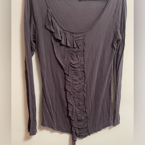Mystree - Lightweight Ruffle Long Sleeve T-Shirt - Size Small - Picture 3 of 4